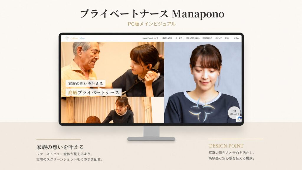 プライベートナース ManaPono コーポレートサイト制作 / WordPress構築 制作実績